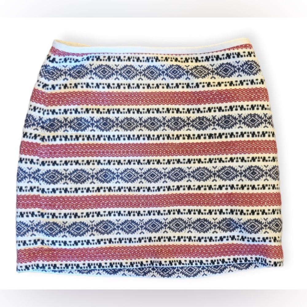Madewell mini skirt, red, white, and blue size small